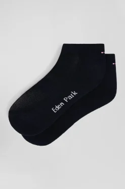 Navy blue stretch cotton low-cut socks