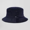 Navy blue stretch cotton bucket hat