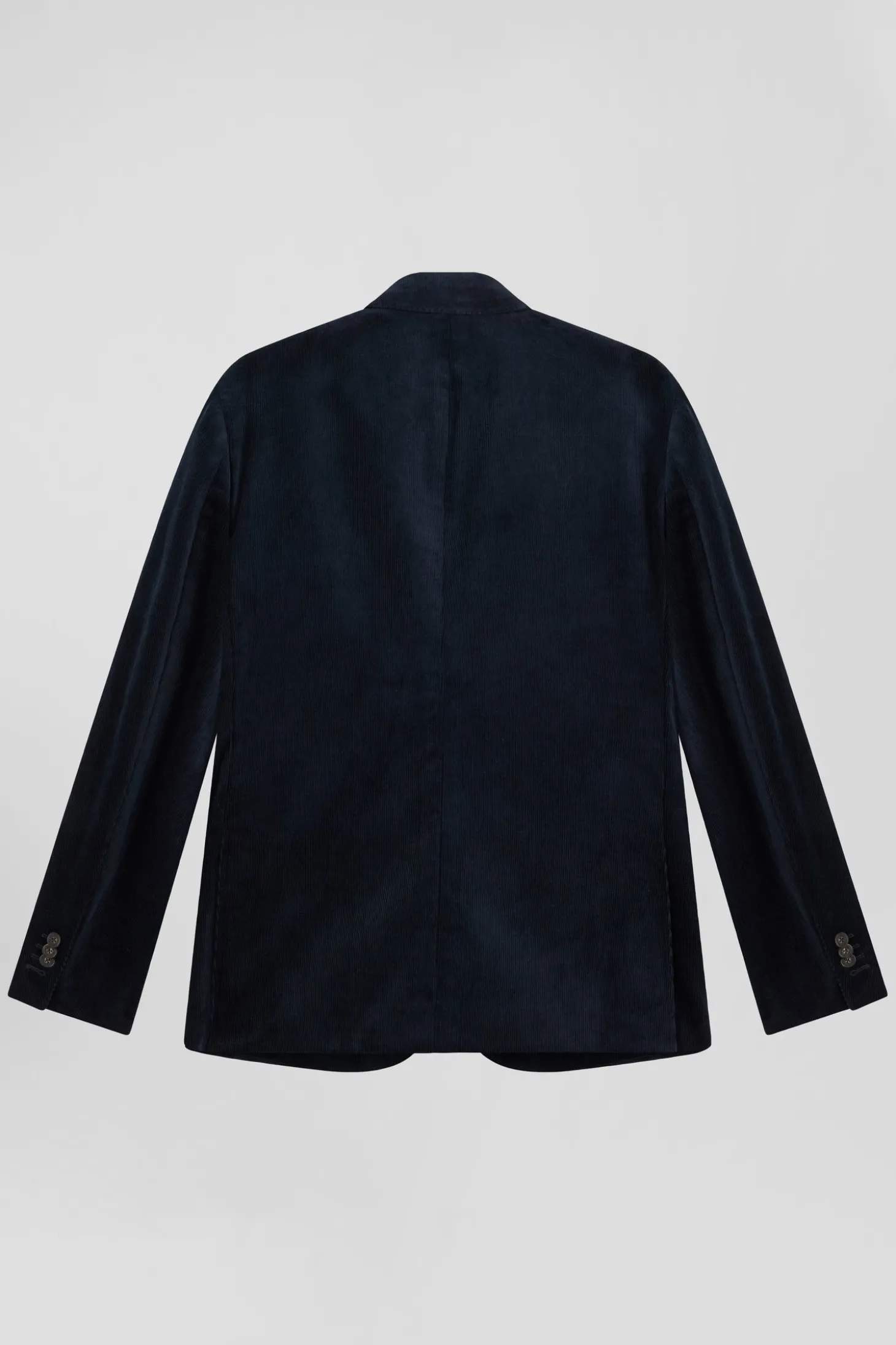 Navy blue stretch cotton velvet jacket Modern fit