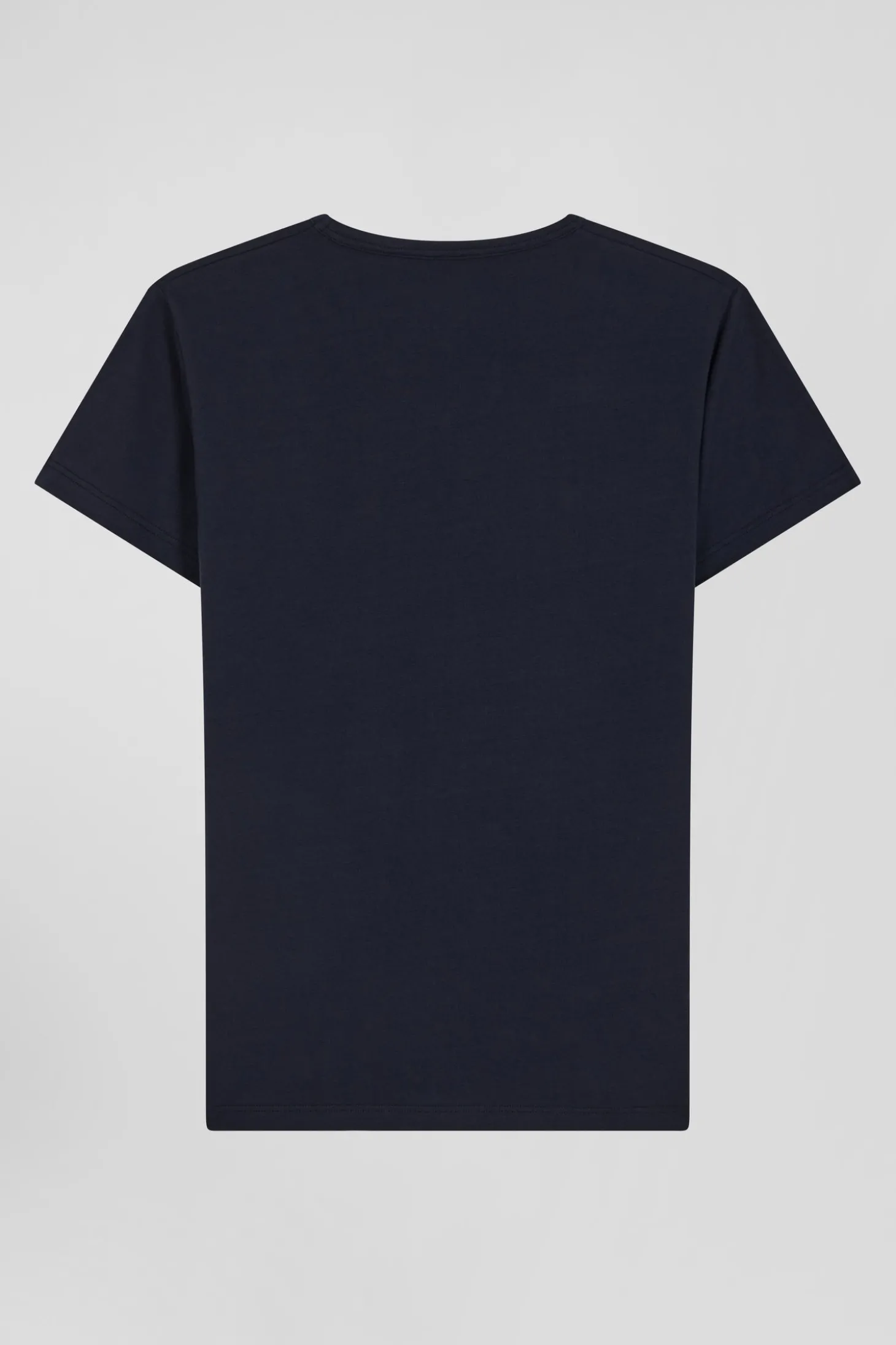 Navy blue stretch cotton T-shirt