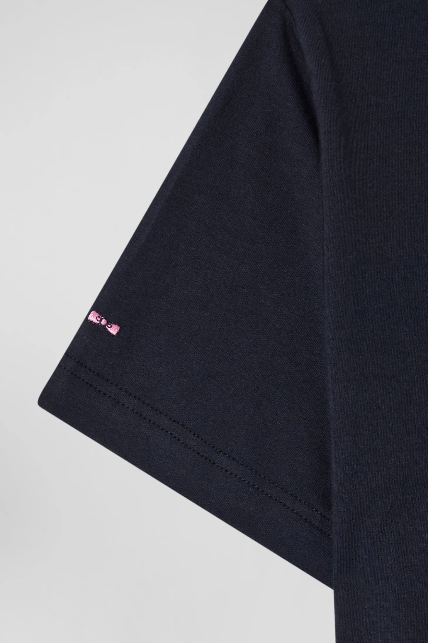 Navy blue stretch cotton T-shirt
