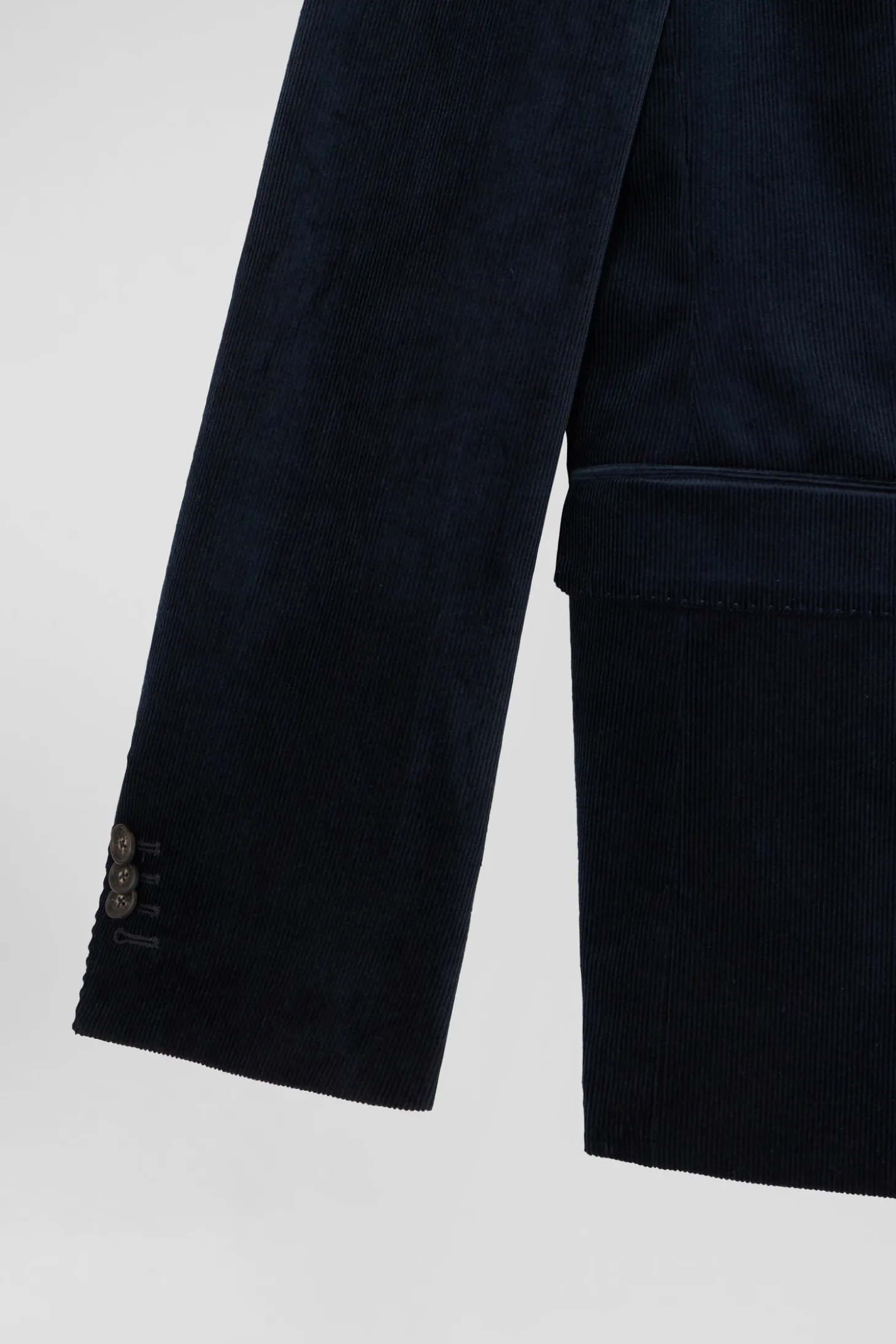 Navy blue stretch cotton velvet jacket Modern fit