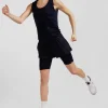 Navy blue stretch sports cycling shorts