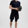 Navy blue stretch sports cycling shorts