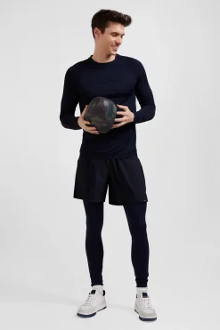 Navy blue stretch sports jogging bottoms