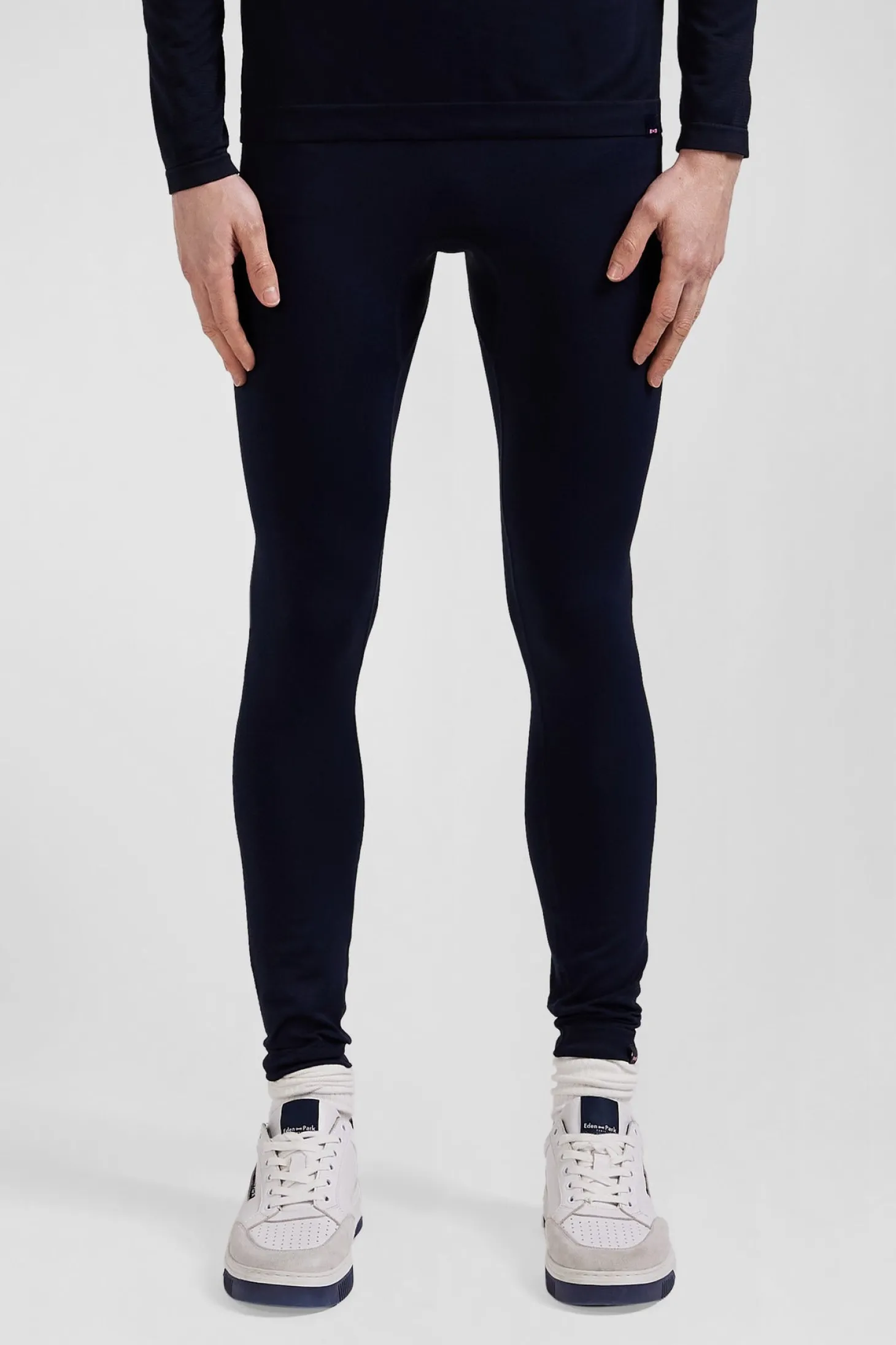 Navy blue stretch sports jogging bottoms