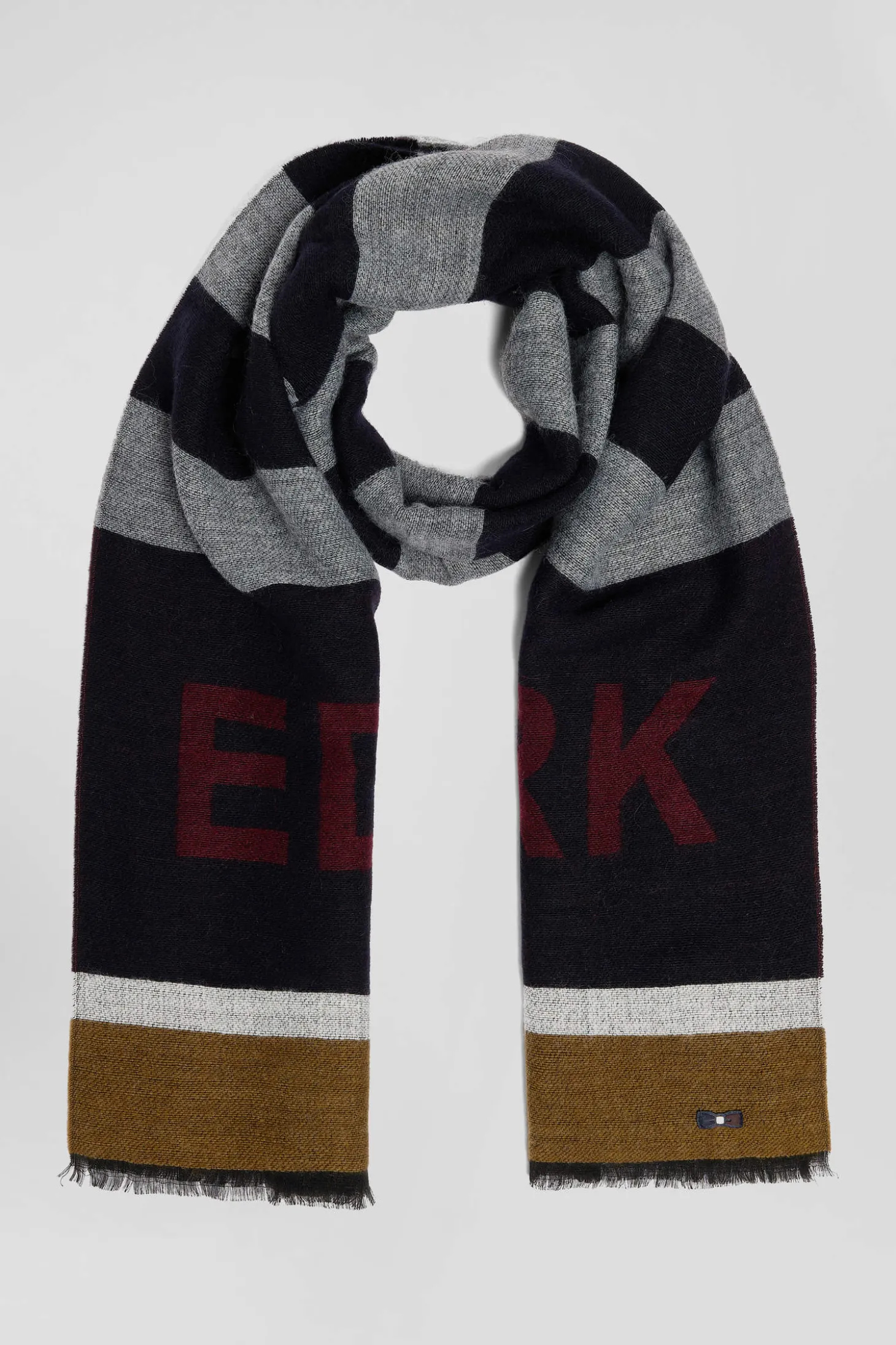 Navy blue striped scarf