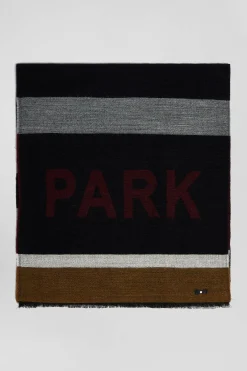 Navy blue striped scarf