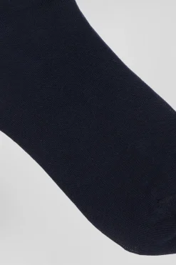 Navy blue striped stretch cotton socks