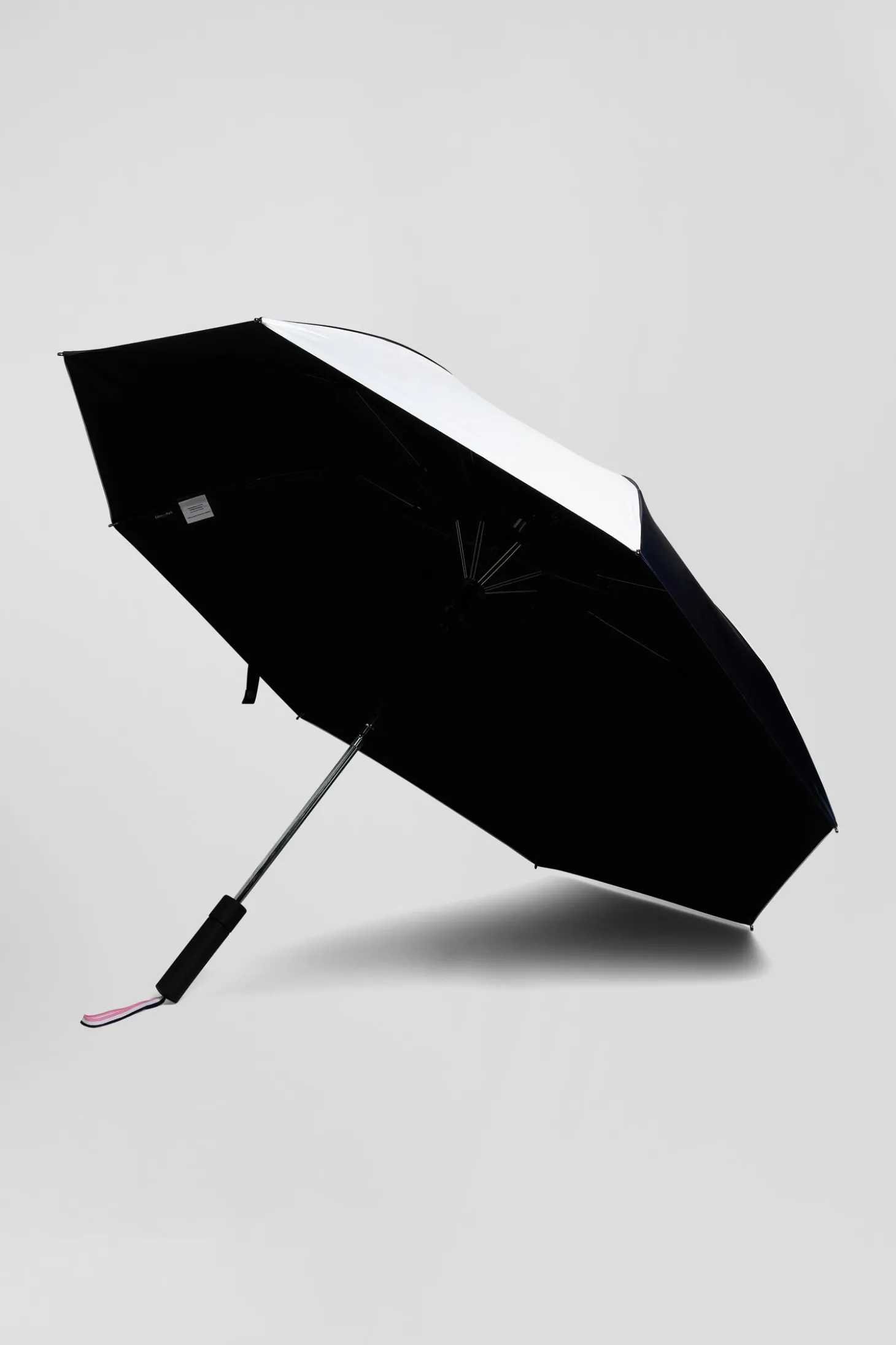 Navy blue striped umbrella