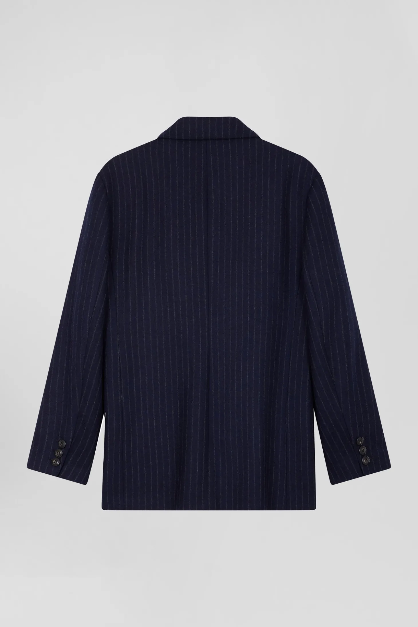 Navy blue striped wool blazer Oversized fit