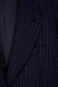Navy blue striped wool blazer Oversized fit