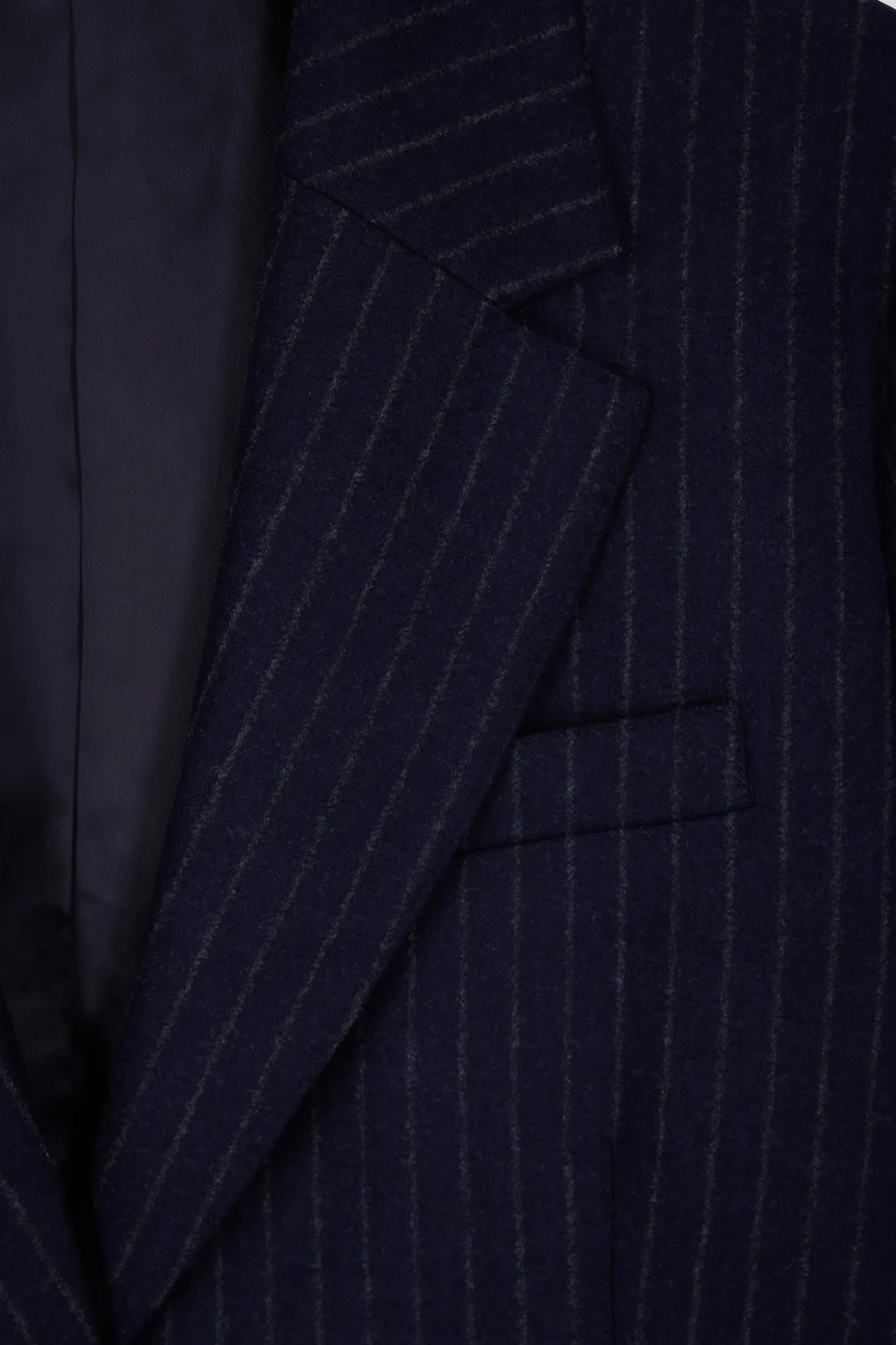 Navy blue striped wool blazer Oversized fit