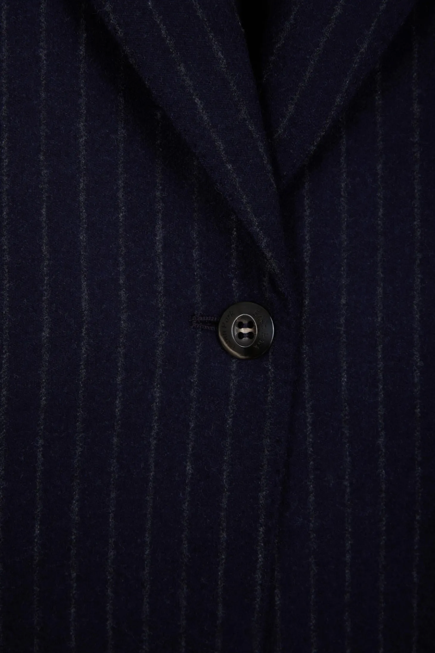 Navy blue striped wool blazer Oversized fit