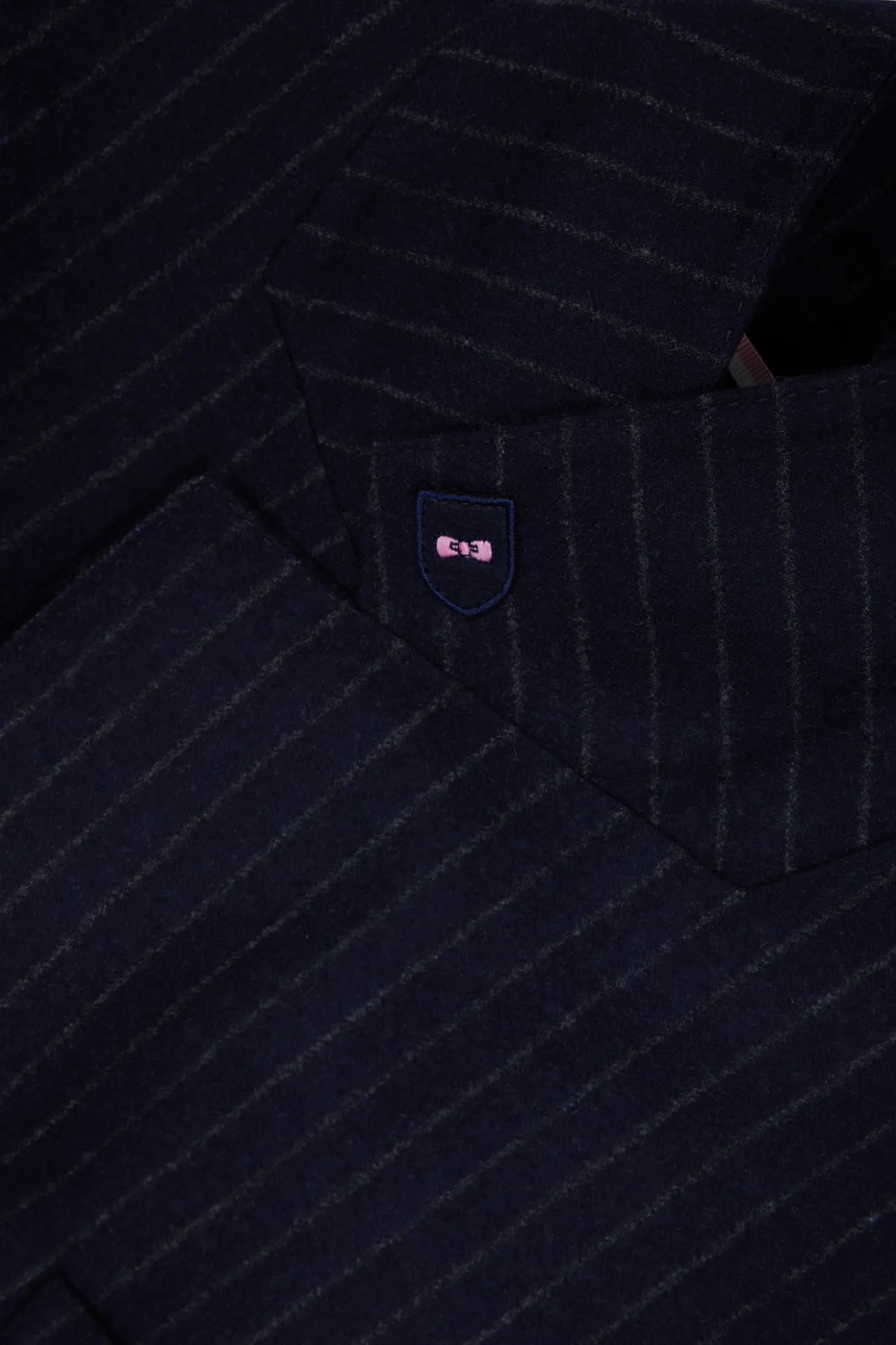 Navy blue striped wool blazer Oversized fit