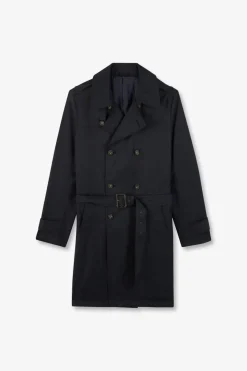 Navy blue waterproof trench coat