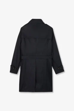 Navy blue waterproof trench coat