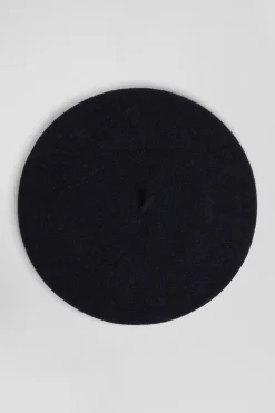 Navy blue wool beret