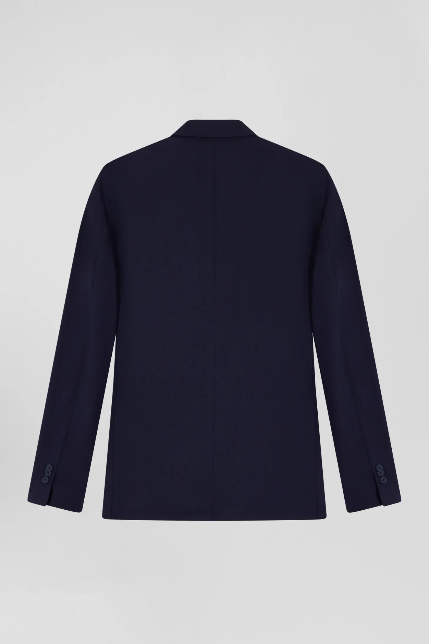 Navy blue wool blend jacket with striped lining Modern fit