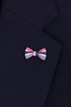 Navy blue wool blend jacket with striped lining Modern fit