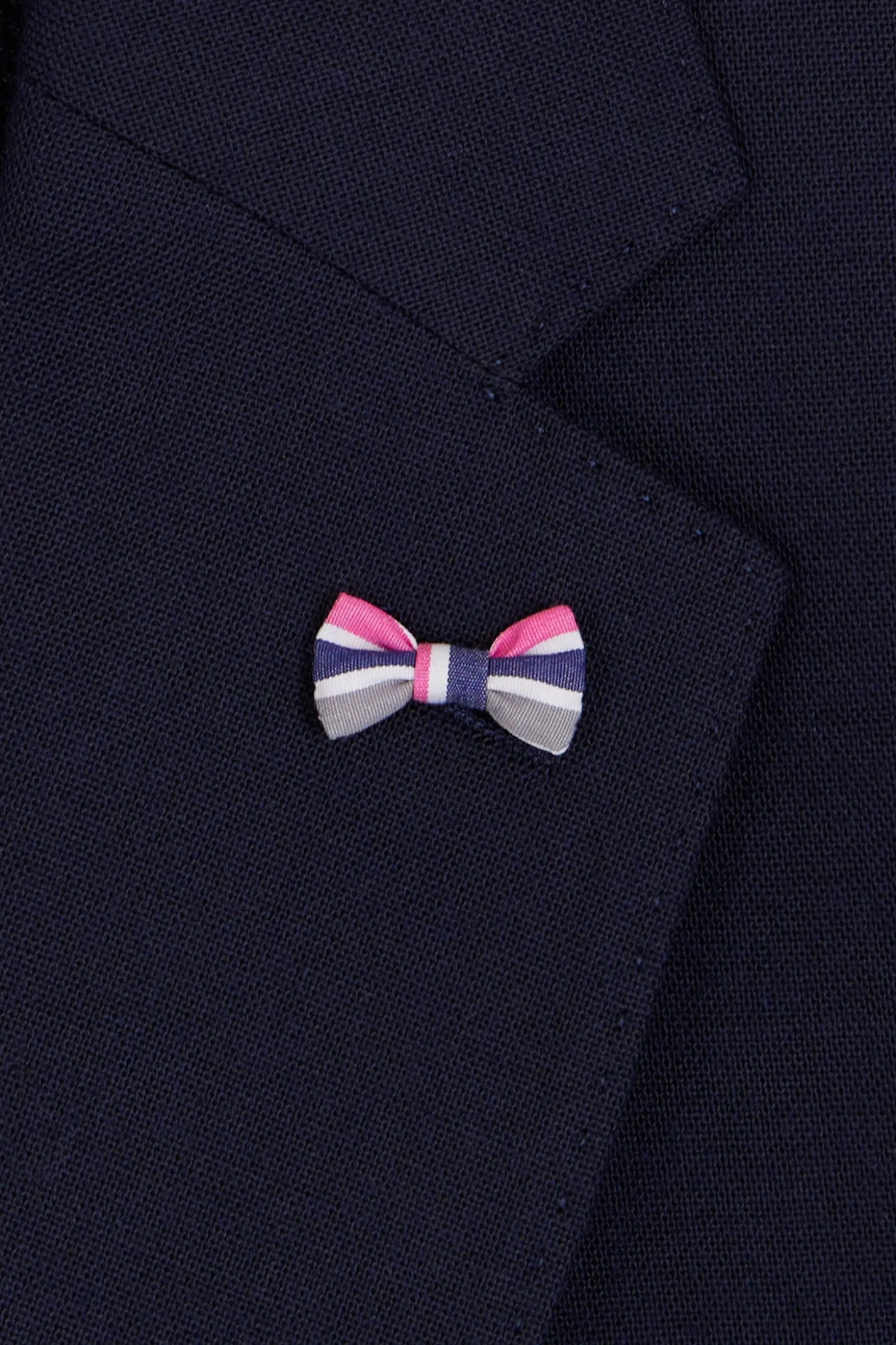 Navy blue wool blend jacket with striped lining Modern fit