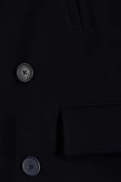 Navy blue wool blend pea coat