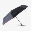 Navy folding umbrella with stripes