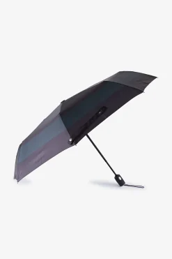 Navy folding umbrella with stripes