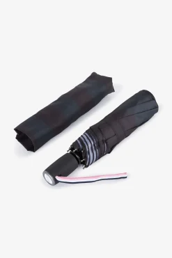 Navy folding umbrella with stripes
