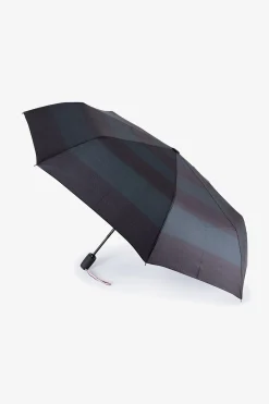 Navy folding umbrella with stripes