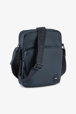 Navy rubber messenger bag