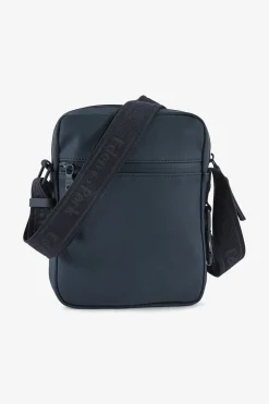 Navy rubber messenger bag
