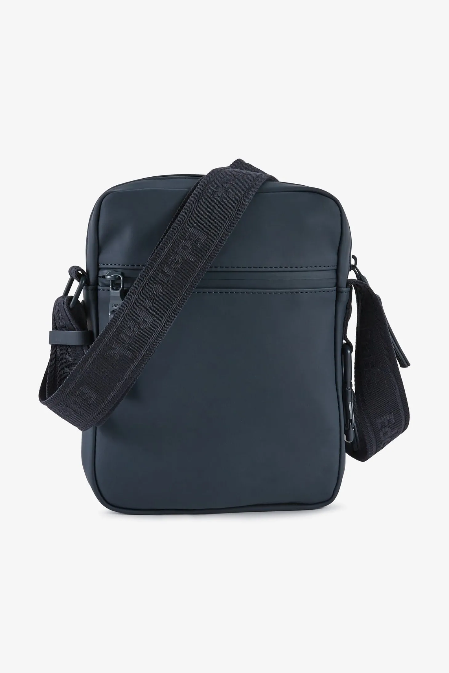 Navy rubber messenger bag