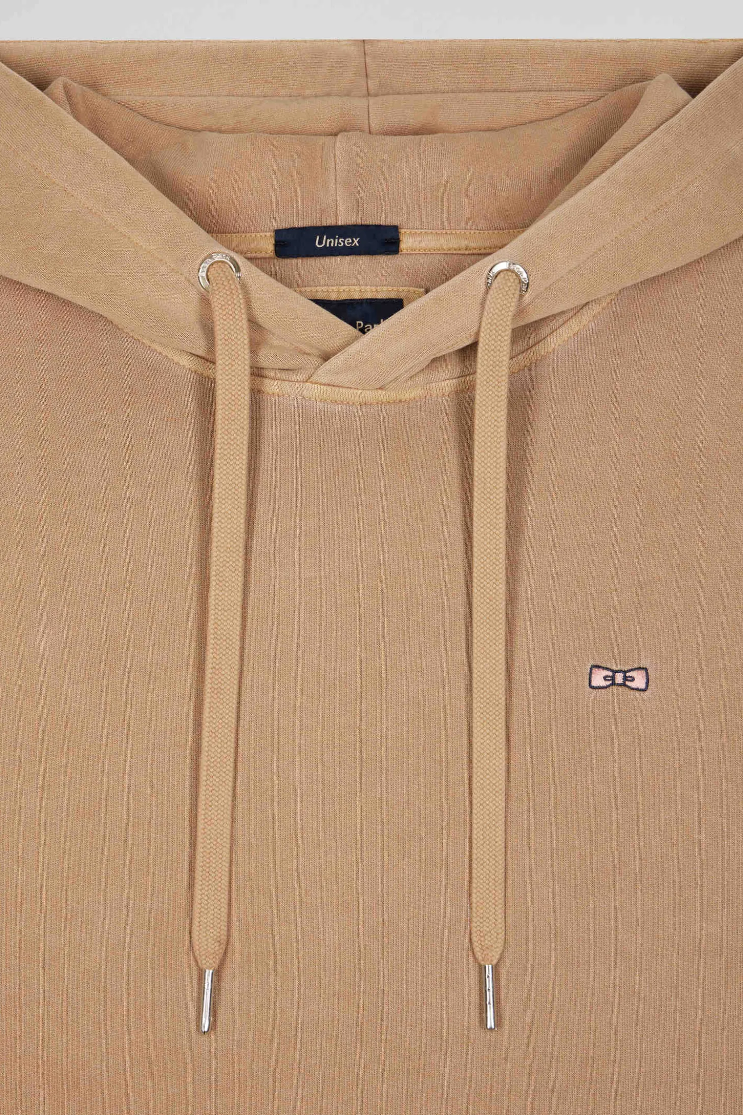 Oversize brown unisex dyed cotton fleece hoodie