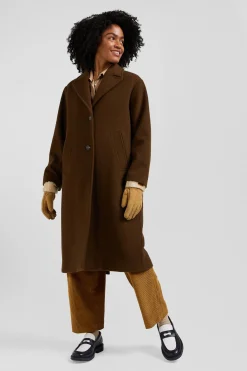 Oversize brown wool blend coat
