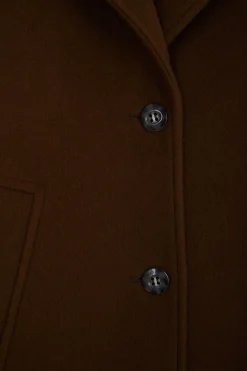 Oversize brown wool blend coat