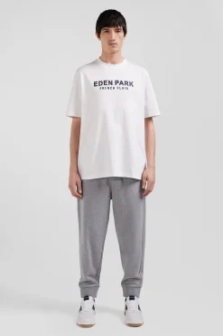Oversize ecru Eden Park French Flair cotton short-sleeved T-shirt
