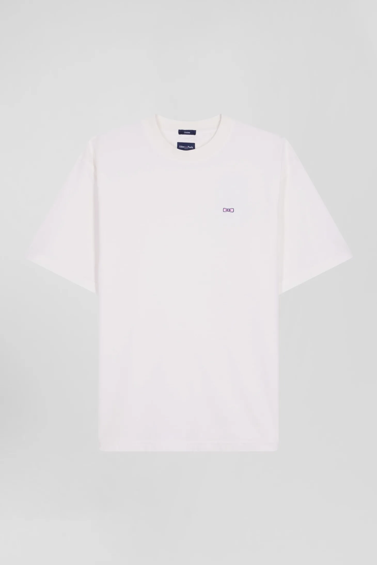 Oversize ecru unisex short-sleeved T-shirt in overdyed cotton