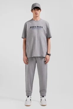 Oversize grey Eden Park French Flair cotton short-sleeved T-shirt