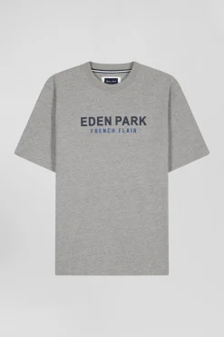 Oversize grey Eden Park French Flair cotton short-sleeved T-shirt