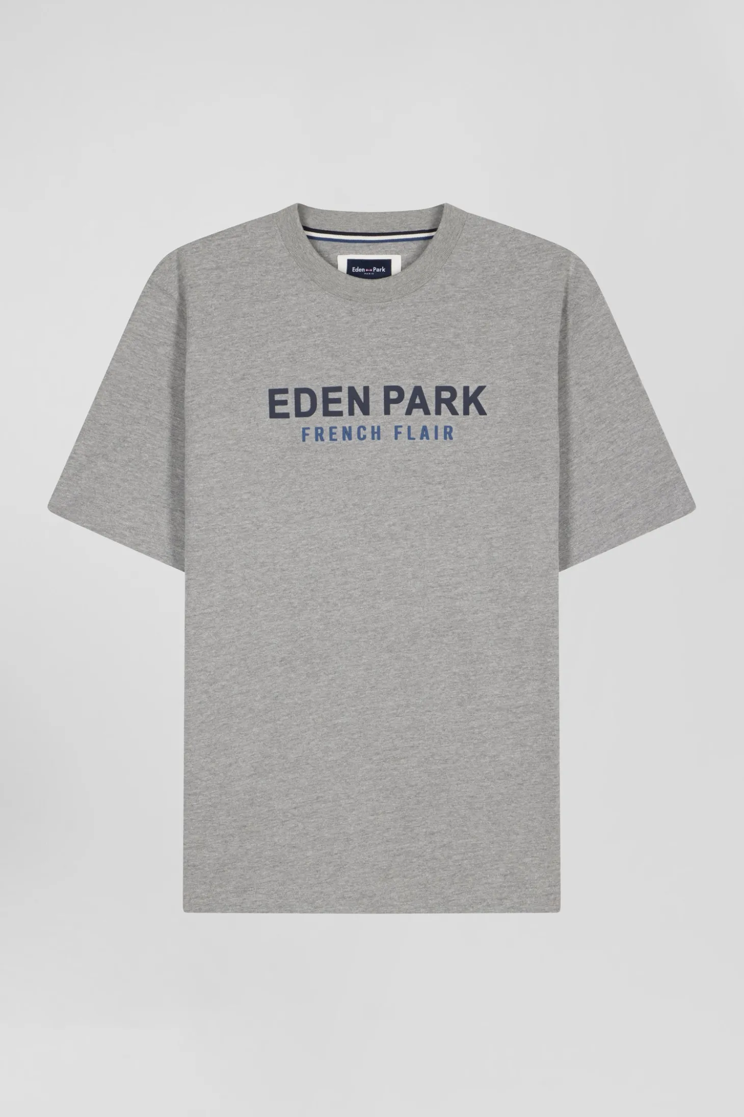 Oversize grey Eden Park French Flair cotton short-sleeved T-shirt