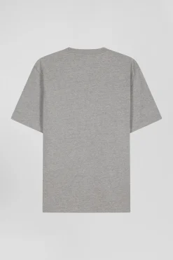 Oversize grey Eden Park French Flair cotton short-sleeved T-shirt