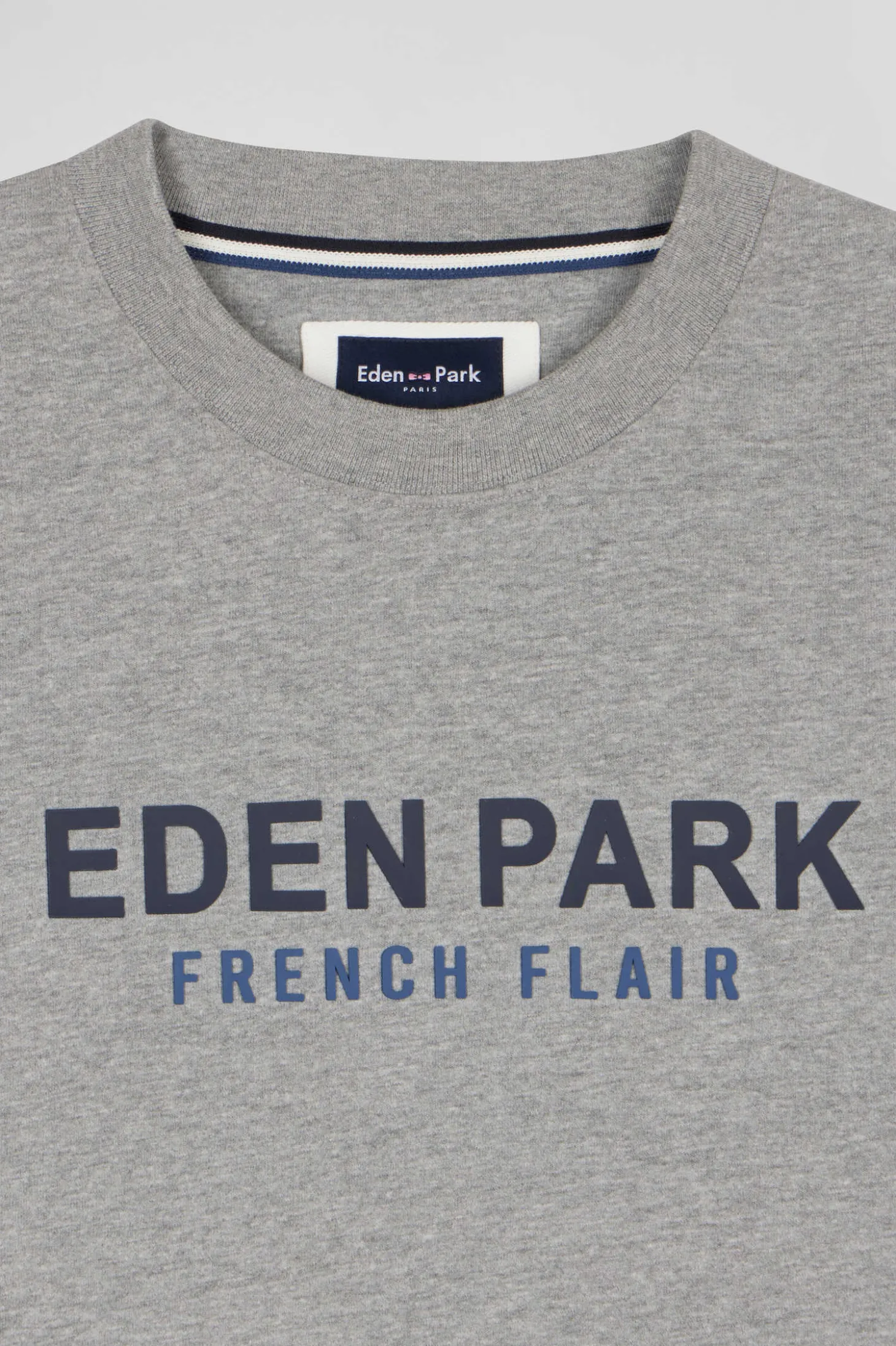 Oversize grey Eden Park French Flair cotton short-sleeved T-shirt
