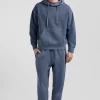 Oversize grey unisex dyed cotton fleece hoodie