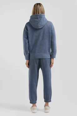 Oversize grey unisex dyed cotton fleece hoodie