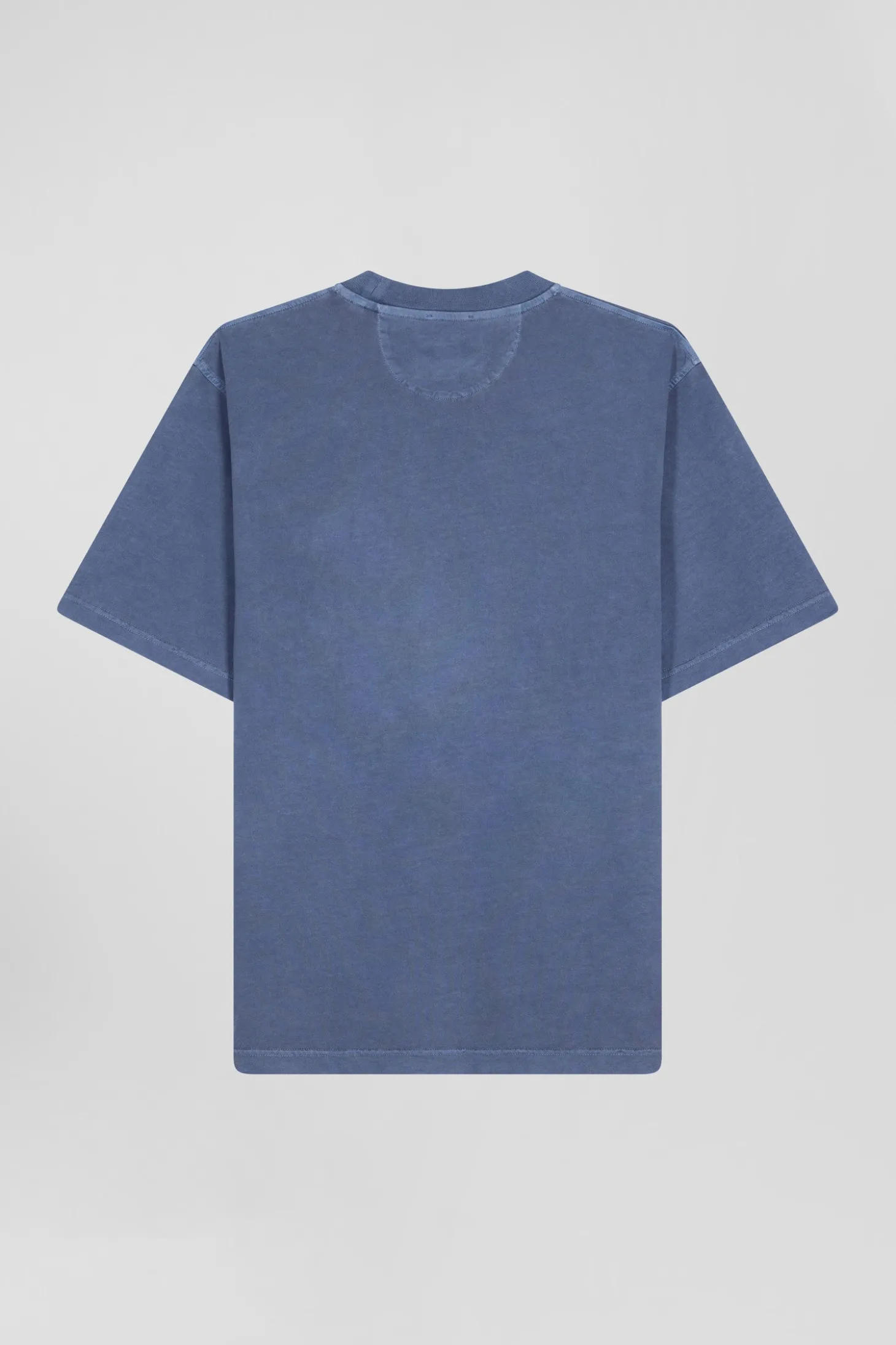 Oversize grey unisex short-sleeved T-shirt in overdyed cotton
