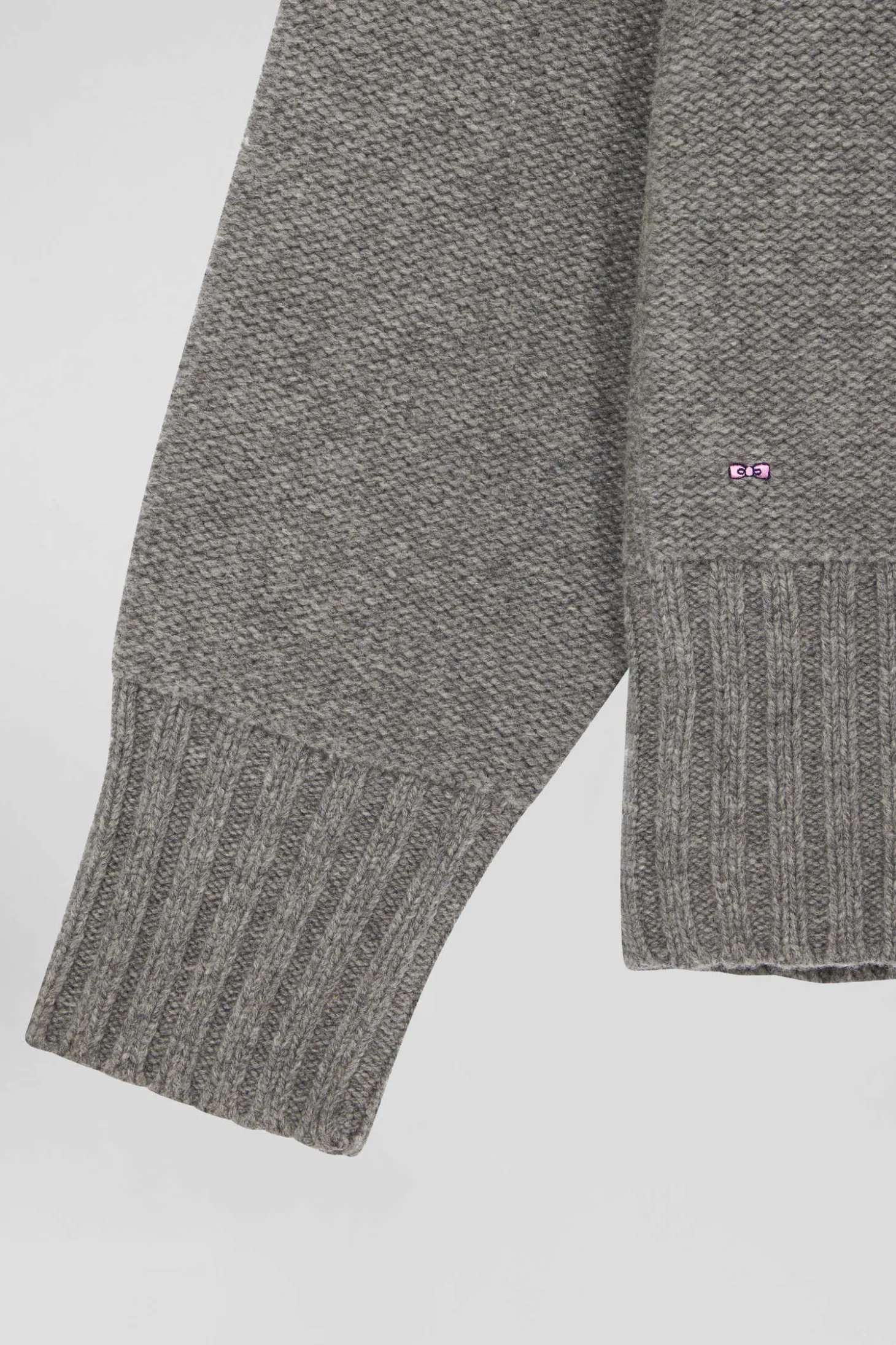 Oversize grey wool blend turtleneck jumper
