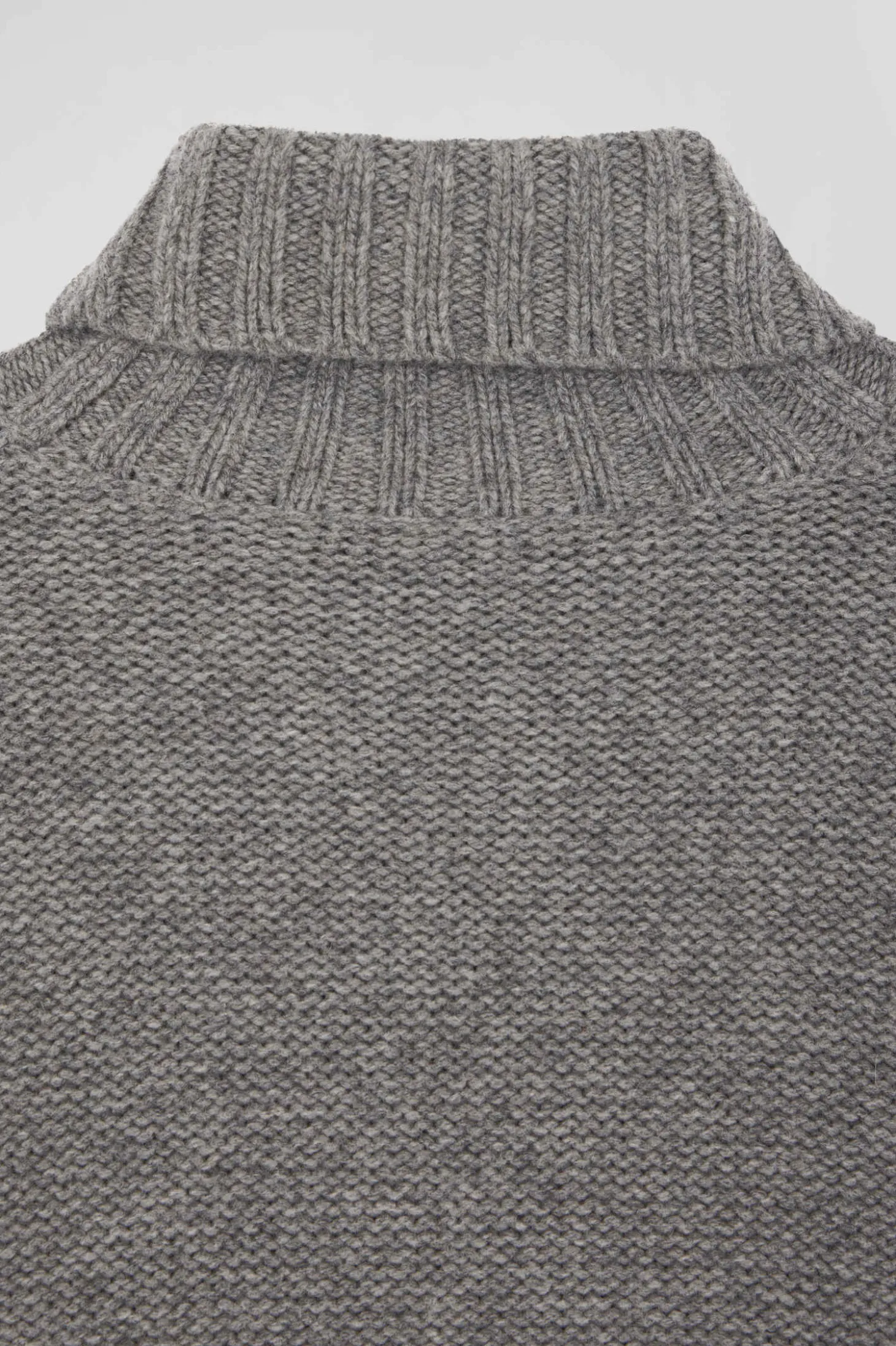 Oversize grey wool blend turtleneck jumper