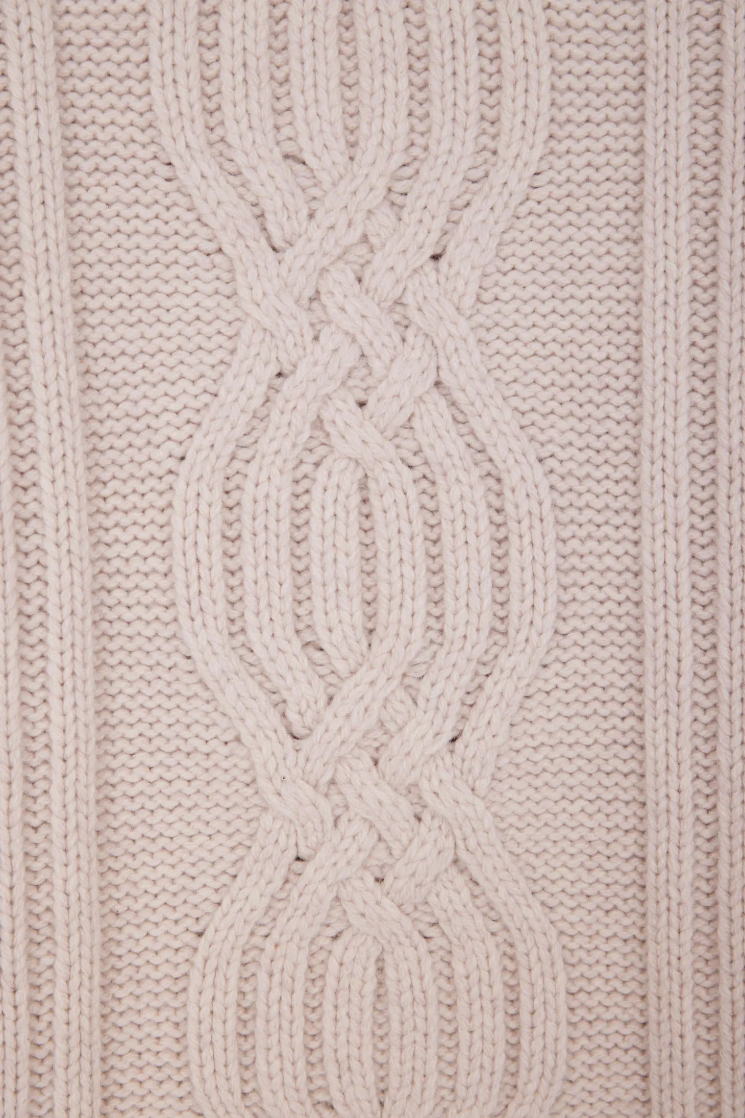 Oversize ivory wool blend high neck jumper with bow effect