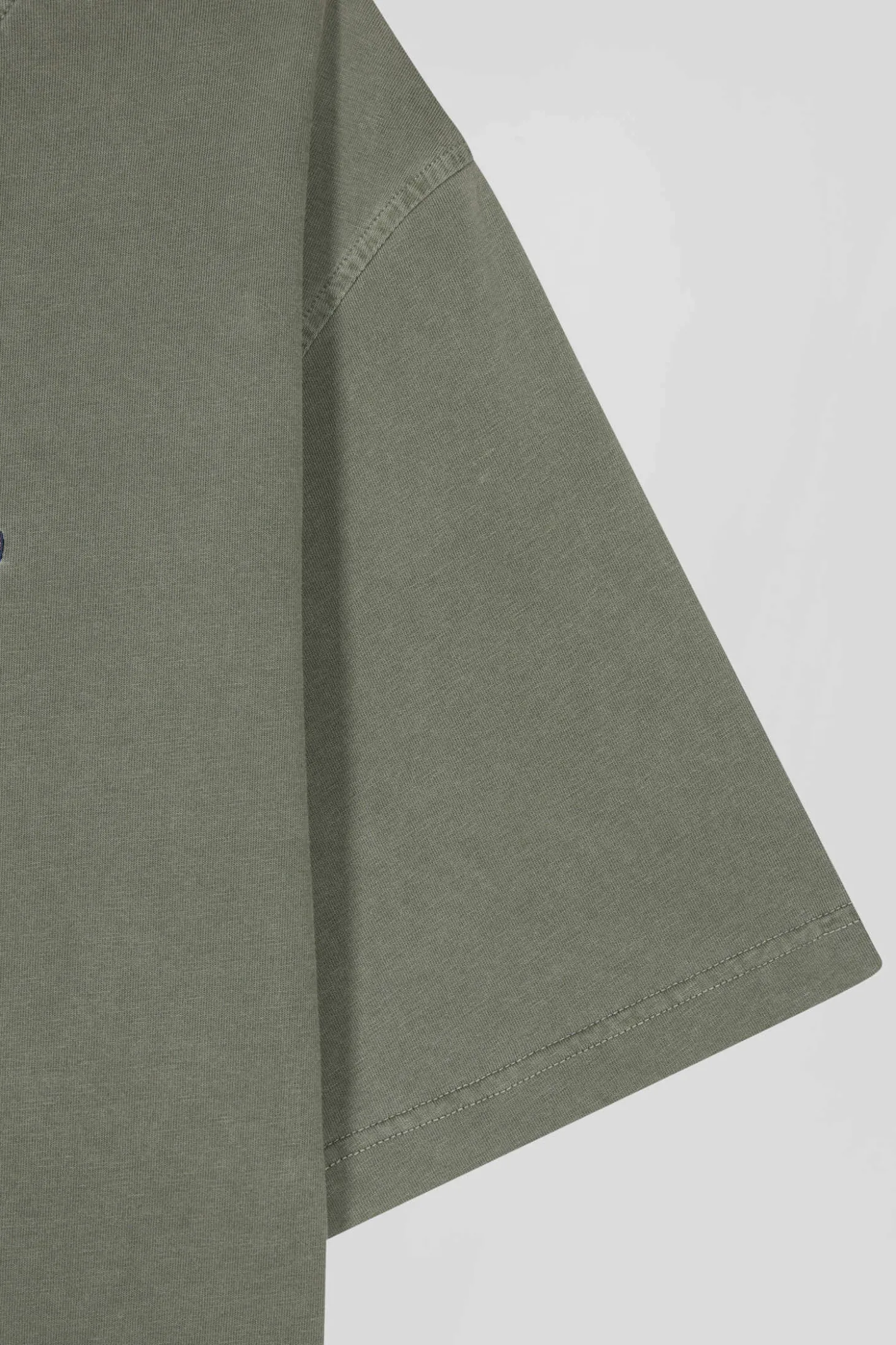 Oversize khaki unisex short-sleeved T-shirt in overdyed cotton